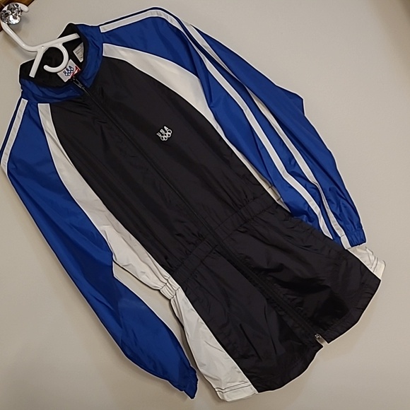 USA OLYMPICS Vintage Cinched Waist Full Zip Windbreaker Womens XL (16) JC PENNEY - Picture 2 of 16